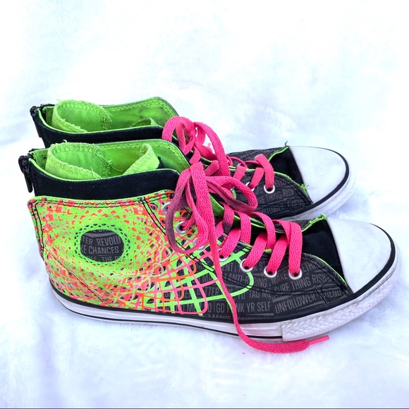 pink and green converse